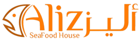 The logo for alzizj seafood house, a Dearborn-based establishment specializing in fresh and healthy seafood dishes.